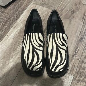 Franco Sarto Zebra Pattern Loafers